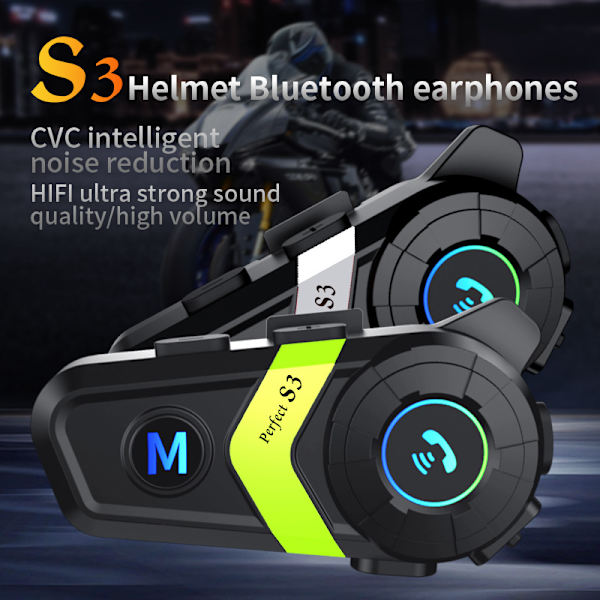 Motorcykel Intercom Headset S3 Grön
