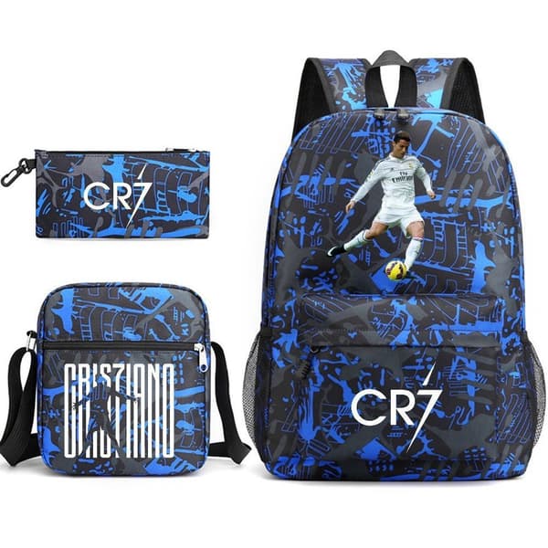 Cr7 Student Skolryggsäck Tredelat Set W