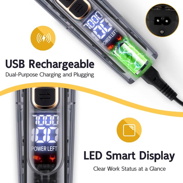 Elektrisk Trimmer Smart Digital Display Kæledyrshårklipper Hunde Katte Plejeværktøj (Sort) (Model 3)