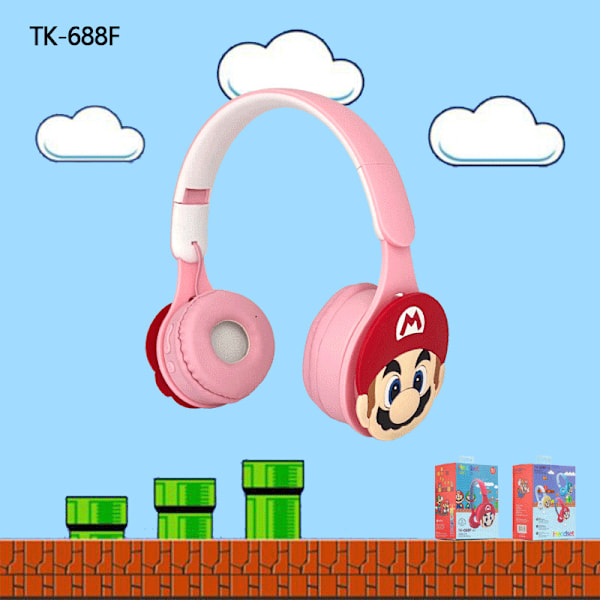 Söta Rosa Tecknade Bluetooth Hörlurar