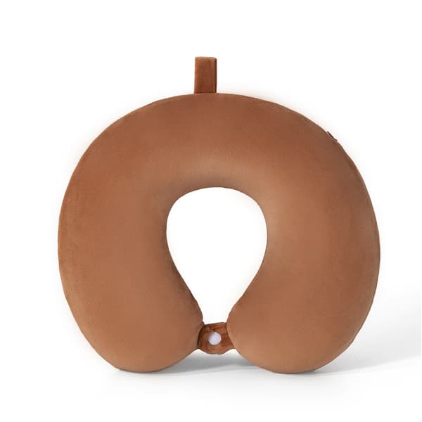 Nackkudde Memory Foam Portabel U-formad Resekudde Cervical Support Kudde (Brun)
