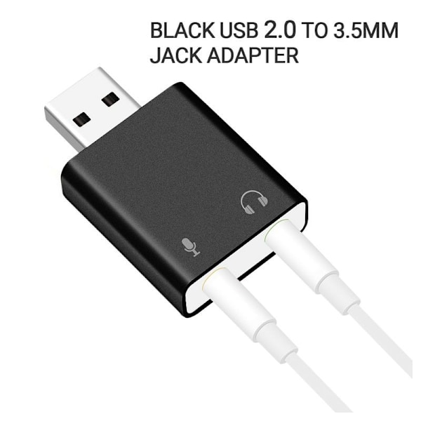 USB 2.0 Eksternt Lydkort 7.1 3D Lydadapter for Windows PC Laptop Hodetelefoner