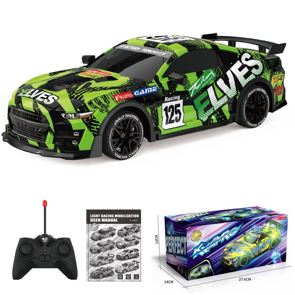 1:18 kauko-ohjattava auto valolla (vihreä)