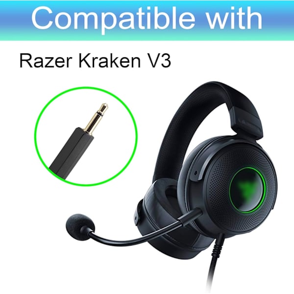 Erstatningsmikrofon til Razer Kraken V3 - 3,5 mm jackstik