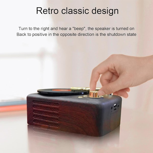 Mini Portabel Bluetooth Stereohögtalare Brun