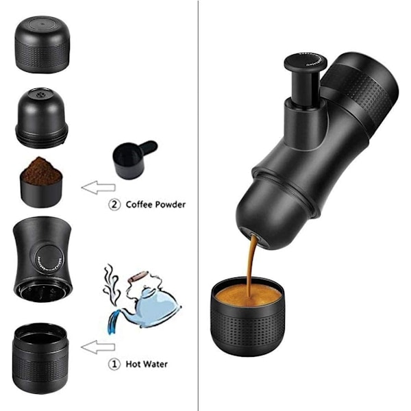 Bärbar Kaffemaskin Handpressad Espressoextraktion För Malet Kaffe