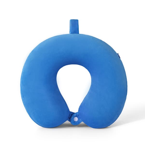 Nackkudde Memory Foam Portabel U-formad Resekudde Cervical Support Kudde (Ljusblå)