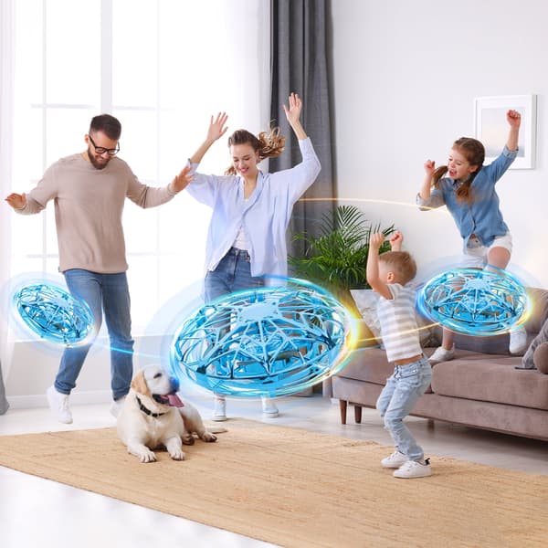 Flygende ball, mini boomerang drone, UFO sensorfly (blå)