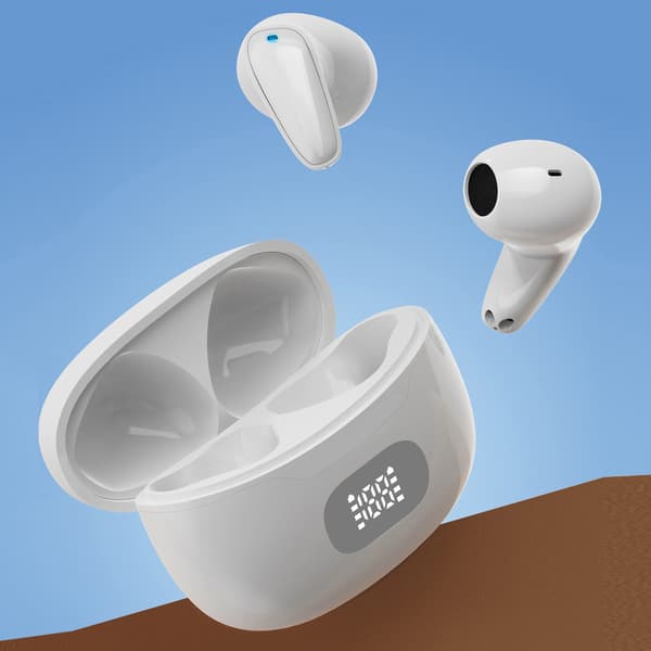 Uppladdningsbar Digital Display In-Ear Hörapparat, Vit