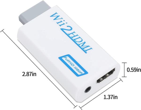 Wii til HDMI konverter, HD lydadapter sort