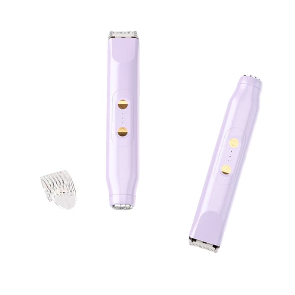 Epilator, 2-i-1 hårfjerningsenhet med dobbelthode, USB oppladbar, bikinitrimmer (lilla)