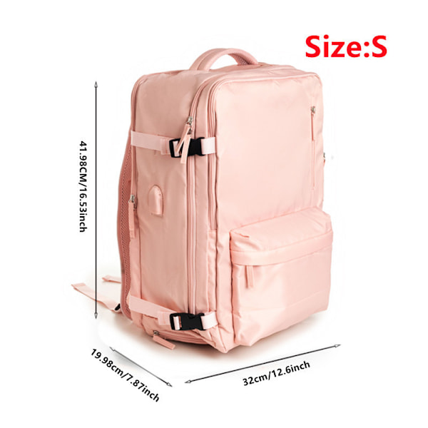 Handbagage Ryggsäck 42*32*20CM Vattentät Ryggsäck, för Resor Vandring Casual Dagsryggsäck svart