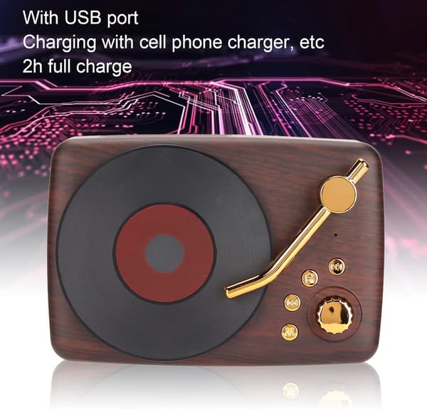 Mini Bærbar Bluetooth Stereohøyttaler Brun