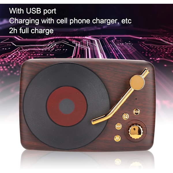 Mini Portabel Bluetooth Stereohögtalare Brun
