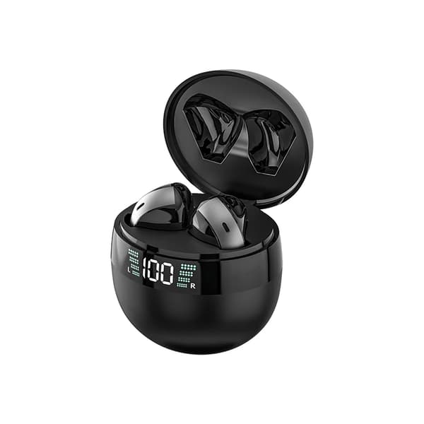 True Wireless Bluetooth Hörlurar DX27 TWS True Wireless Runda LED Hörlurar Svart