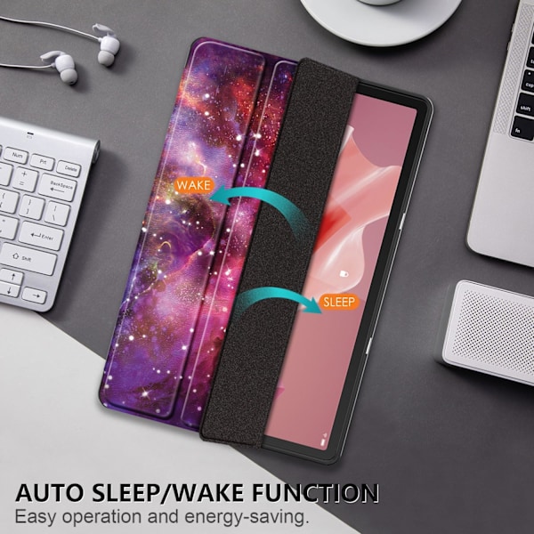 TPU Smart Skyddsfodral för Lenovo Tab P12 12,7 tum 2023 med Auto Wake/Sleep-funktion Galaxy