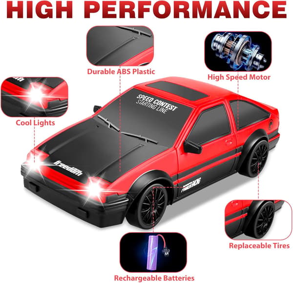 2.4G Nopea Drifting RC Auto, 4Wd RC Lelu-A