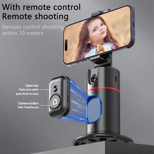 360° Smart Face Body Tracking Selfie Telefonholder Uden App Til Tik Tok, Vlog, Live Broadcast