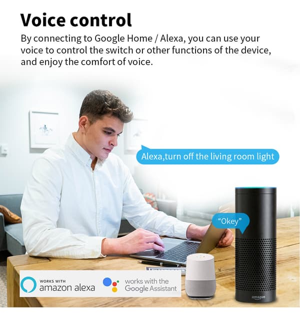 Intelligent switch WIFI kan fjernstyres via APP, timerfunktion