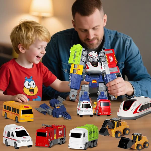 Transformer magnetisk bil lekesett, transformerende robot 35 stk