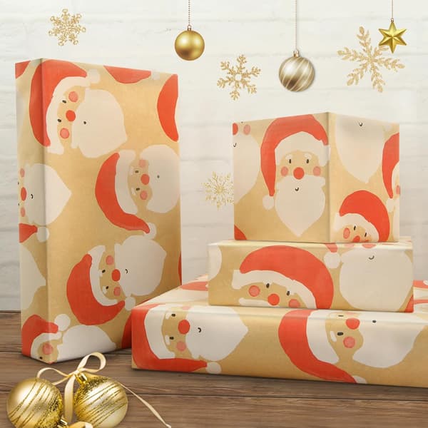 Julklappspapper Jultomtemönster (43CMX 300CM)