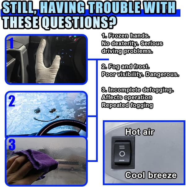Bilvarmer 12v varmevifte frontrute defogger defroster (rød)