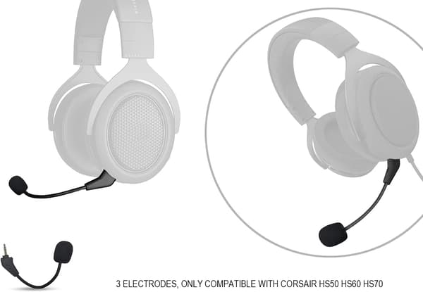 Ersättningsmikrofon för Corsair HS5、HS60、HS70、HS70 SE