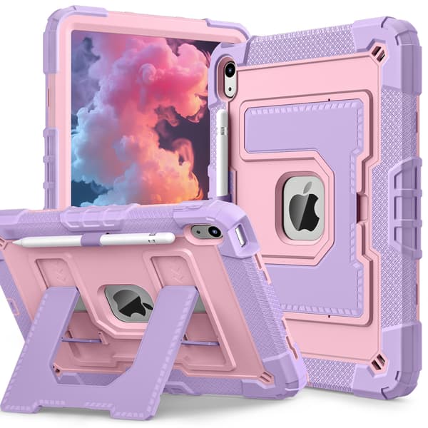 Fodral för iPad 10:e generationen 10.9(2022)/A16 11(2025) Anti-Fall Ställ (rosa)