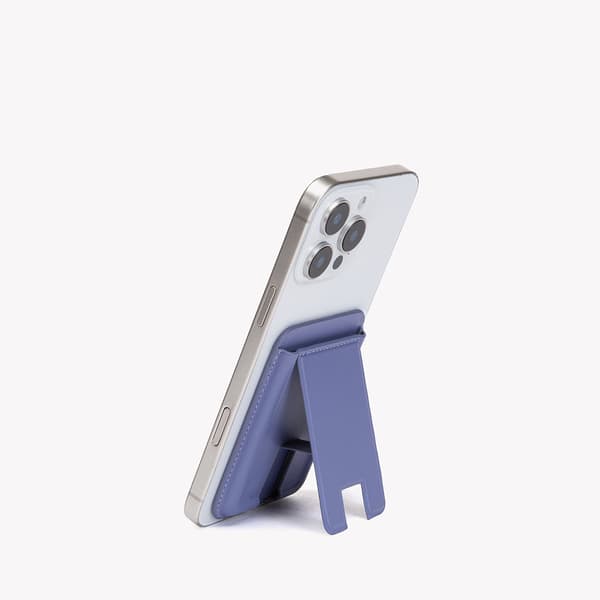 Magnetisk pung 2 i 1 MagSafe Magnetisk læderkortholder, foldbart stativ (White)