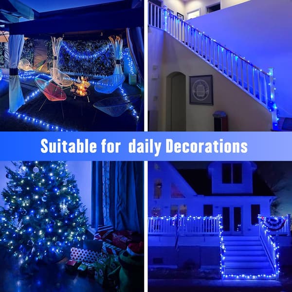 10 M 100 LED -jouluvalosarja, 8 tilaa, ajastin White-Blue