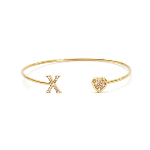Bokstavarmbånd, 18K gullbelagt armring (X)