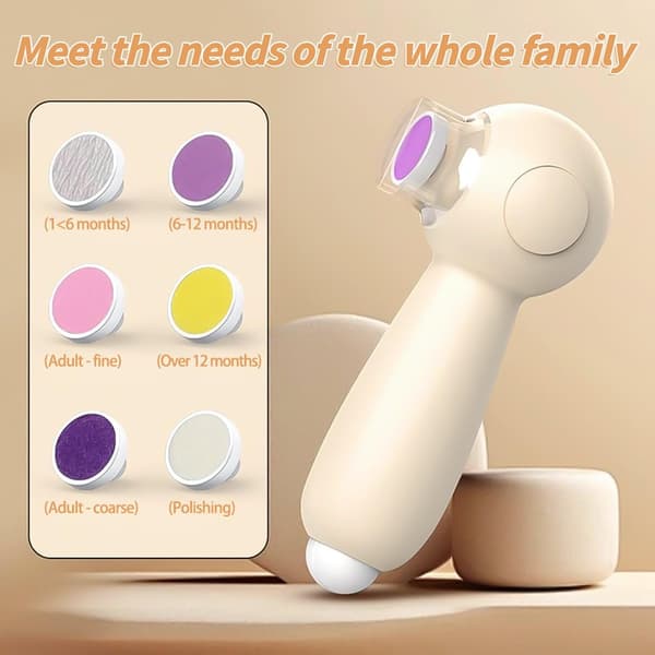 Elektrisk Babynageltrimmer 2 i 1 USB nagelfil