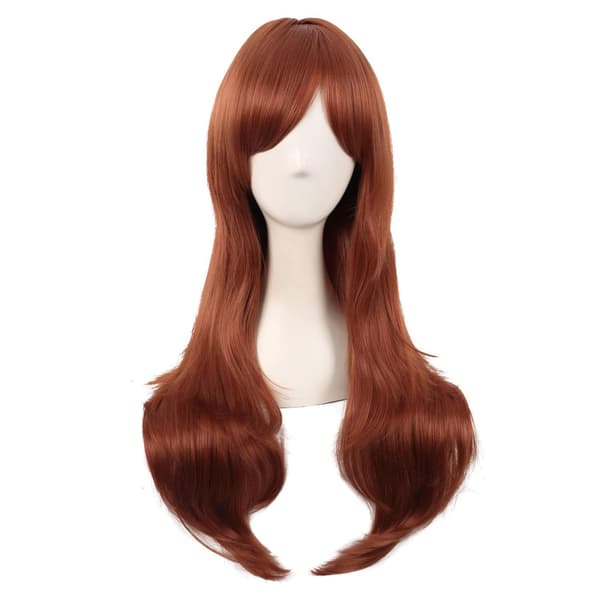 Paryk Anime lang krøllet paryk 70CM (Ingefær Orange)