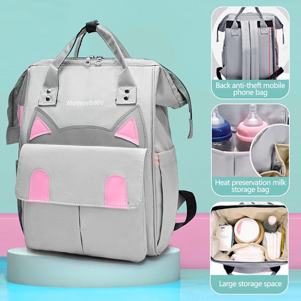 Stelleveske med isolert lomme for baby, barsel, reise, koffert, blå