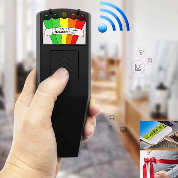 2-pak EMF-måler, håndholdt LED EMF-måler magnetfelt spøgelsesjagt paranormalt udstyr tester