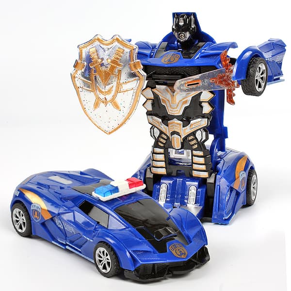 Legetøjsbil Mini transformerende legetøjsrobot (Rambo-Blå)