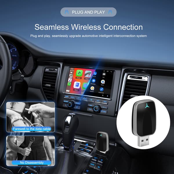 Langaton CarPlay-sovitin, 2-in-1 Plug And Play
