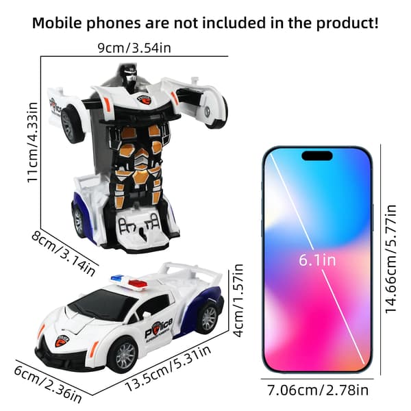 Legetøjsbil Mini Big G Transformerende Robot er (Hvid)