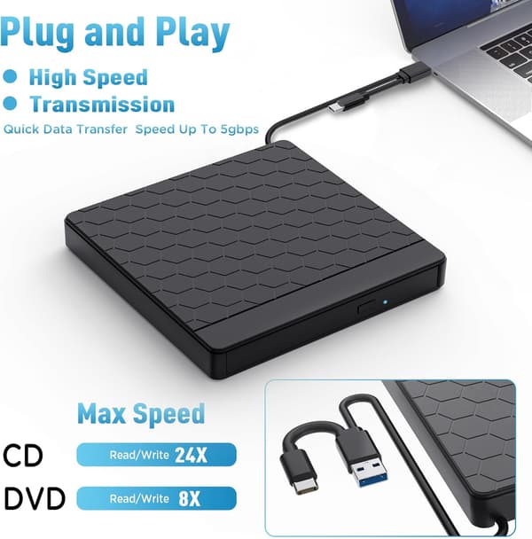 Ulkoinen DVD/CD-poltin 5-in-1 DVD-asema