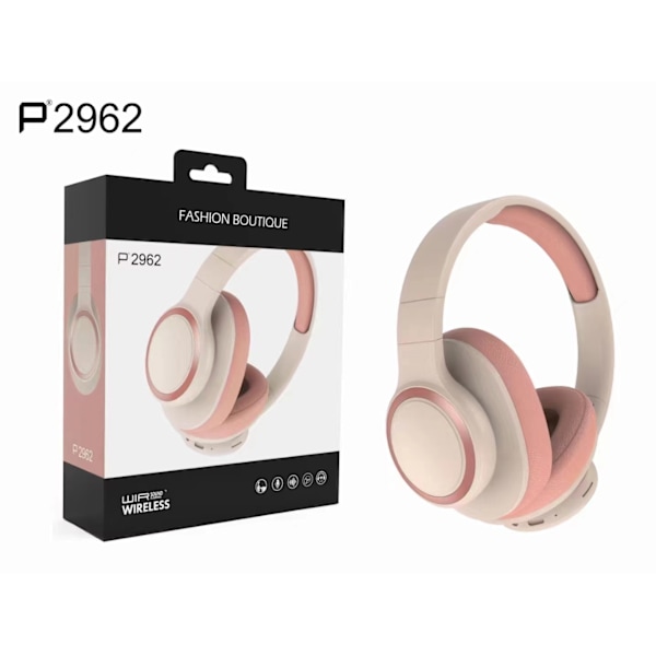 P2962 Bluetooth-hörlurar med huvudmontering Orange Rosa