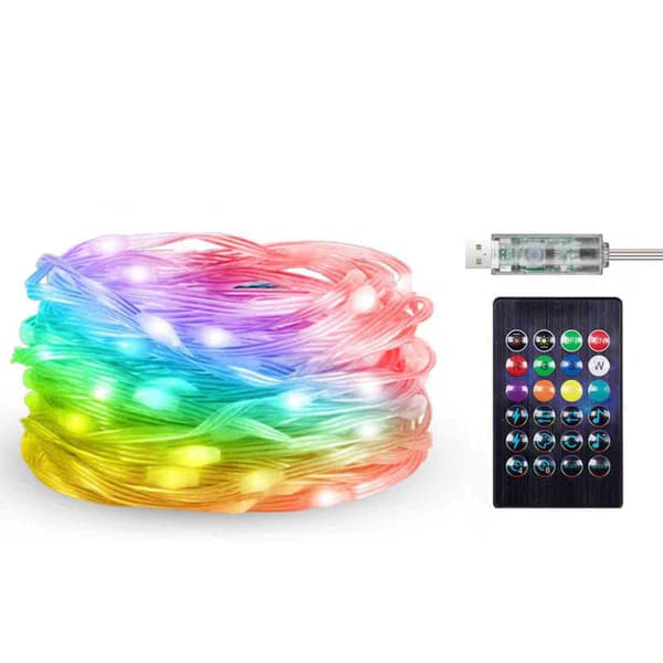 Julelys, LED Bluetooth lyslenke, USB 40M 264 LED RGB lysstripe App-styring