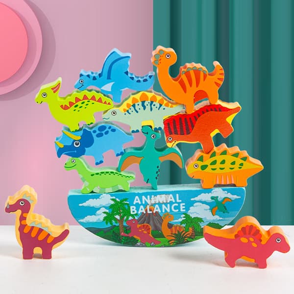 Dinosaurleker, Montessori-babyleker, balanseleker i tre