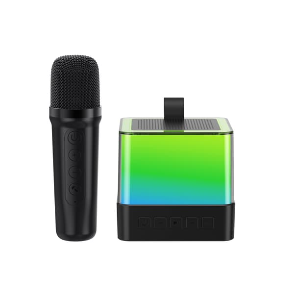 Mini Karaoke Maskine til Børn, Bluetooth højttaler med 1 mikrofon (sort)