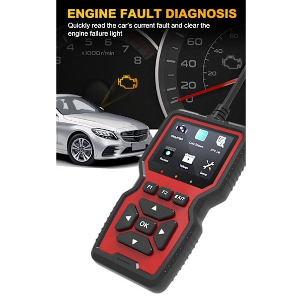V519 Avancerad OBD2 Diagnostisk Scanner - Kodläsare - Stöder OBD2/OBDII Protokoll