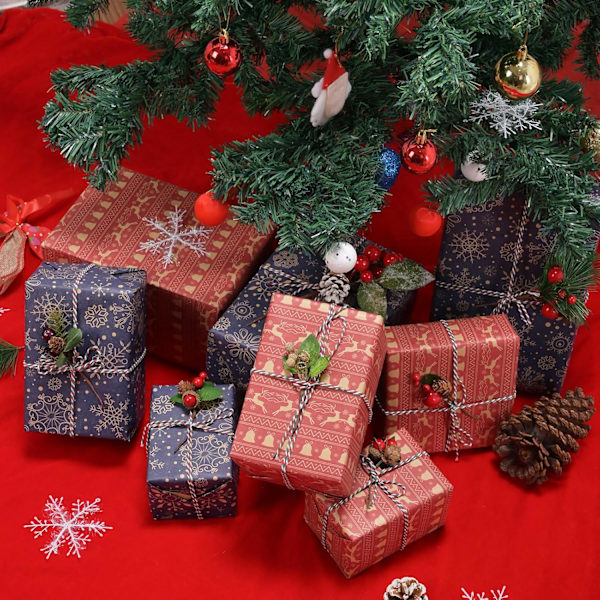 Julklappspapper Älg Klockor mönsterpapper (43CMX 300CM)