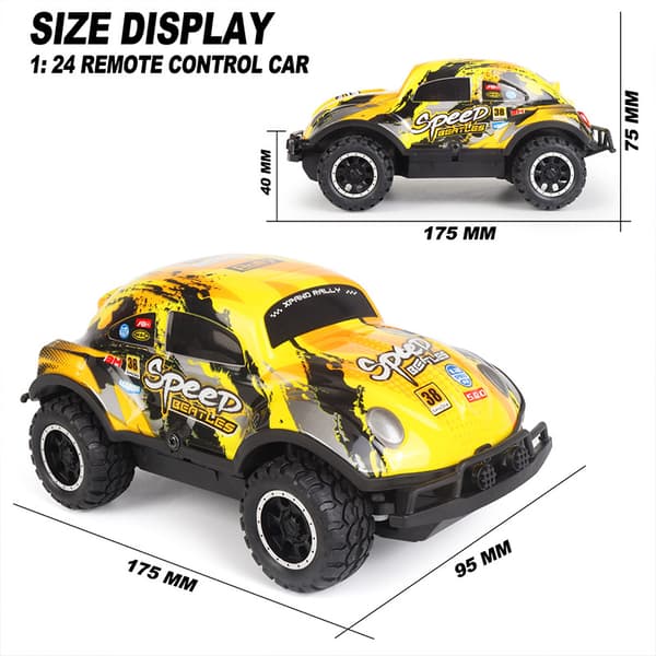 1:24 kauko-ohjattava maastoauto valolla, vihreä