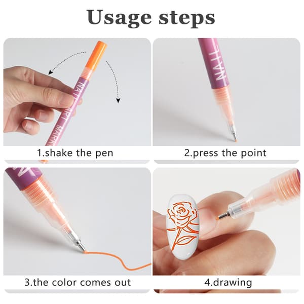 12 st Nagelkonst Marker Set DIY nagelkonst graffitipenna
