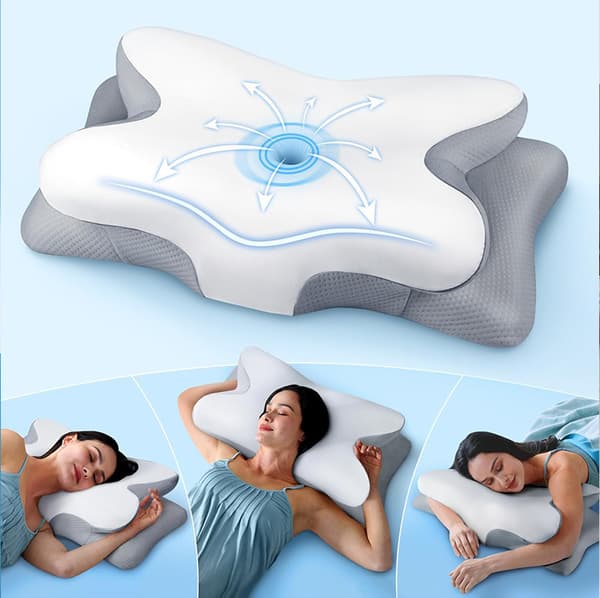 Viskoelastisk Nakkepude, Memory Foam Nakkepude, Sovekorrigerende Pude
