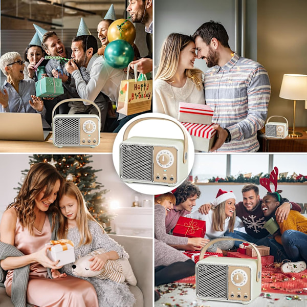 Portabel Trådlös Bluetooth-högtalare Stöder Tf-kort/Aux Beige