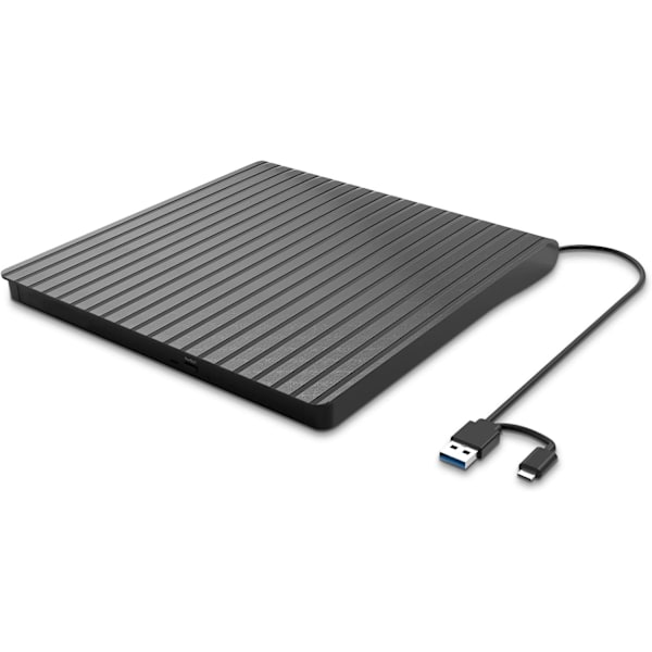 Ulkoinen CD/DVD-asema kannettavalle USB-C & USB 3.0 CD/DVD ROM -aseman lukija-kirjoitin